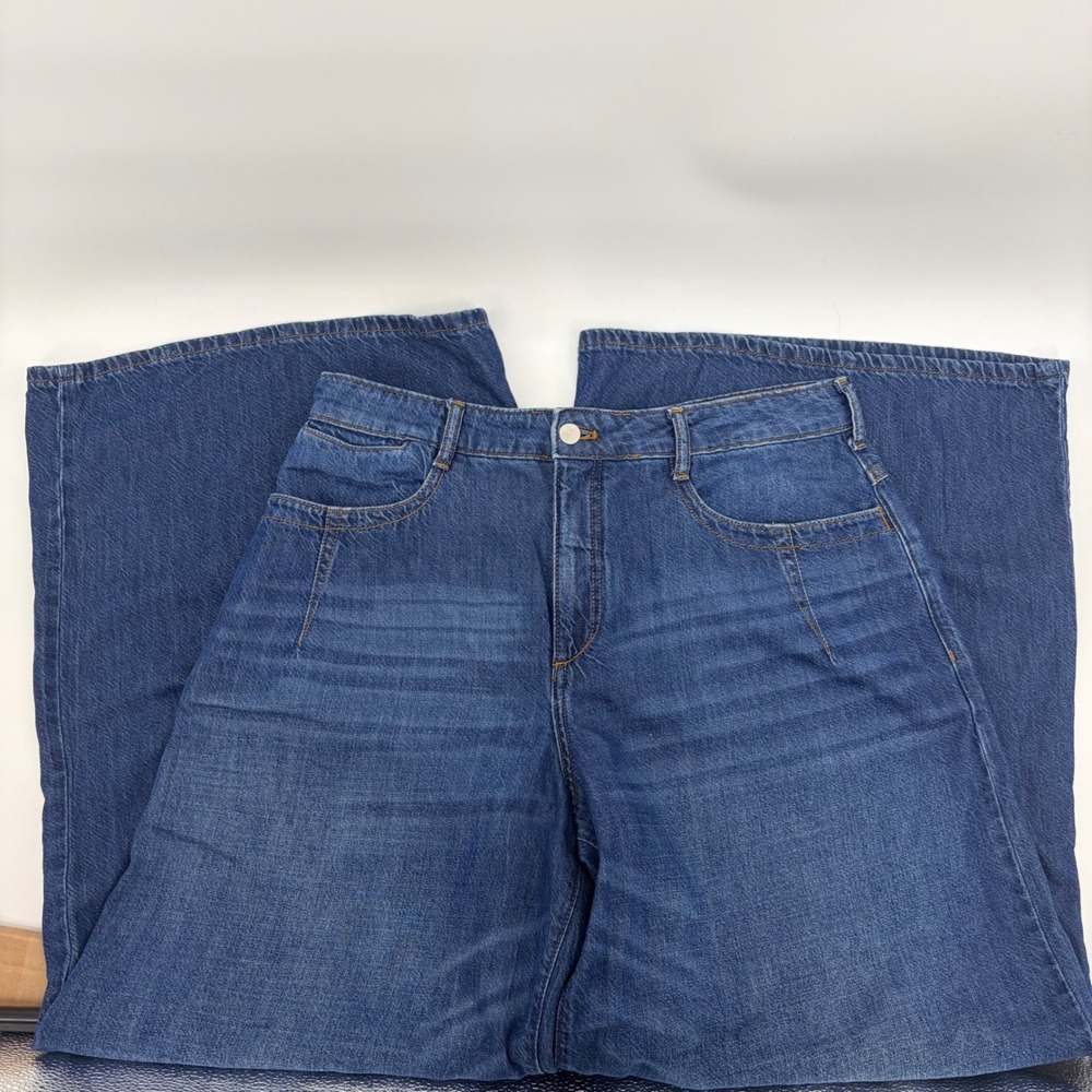 Pilcro Anthropologie High Rise Wide Leg Jeans 30 Medium Wash Cotton Boho Chic - Picture 7 of 16